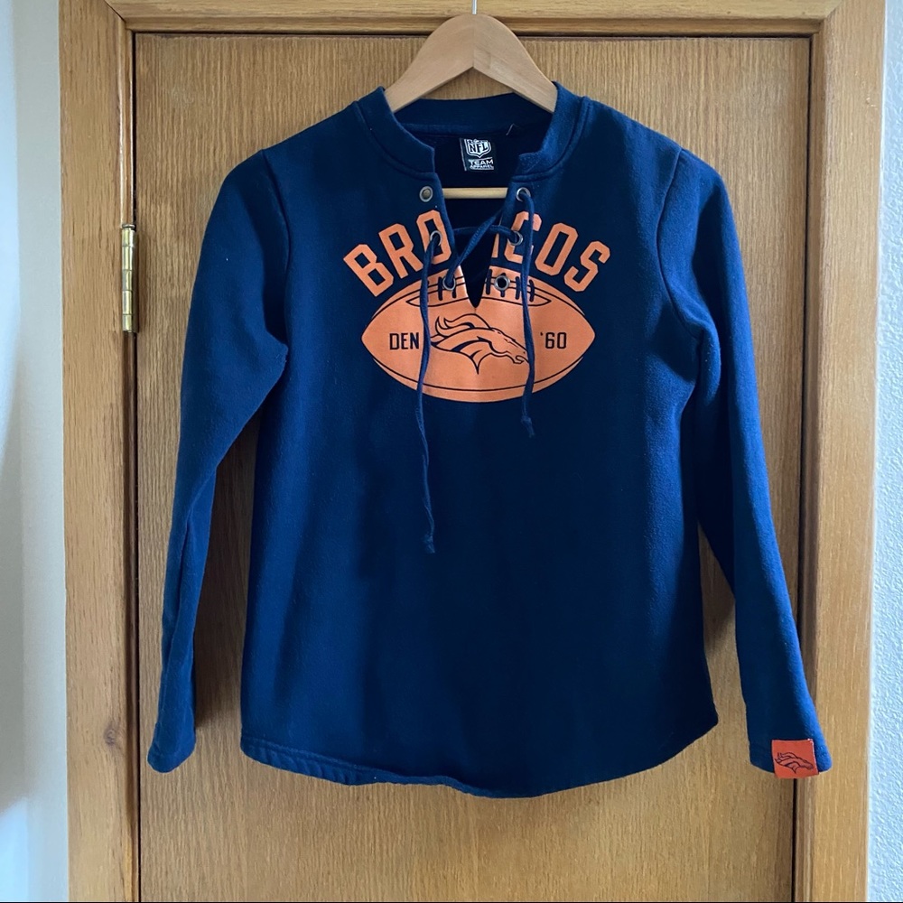 Denver Broncos NFL Team Apparel Lace Up Sweatshirt - Size XS